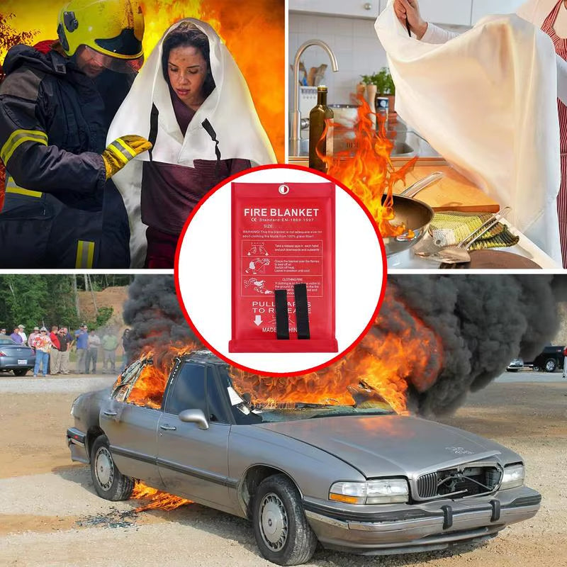 Fire Blanket Fire Blankets to Smother a Kitchen Fire 1X1M Fire Retardant Blanket Fire Suppression Blanket for Camping Grill Car
