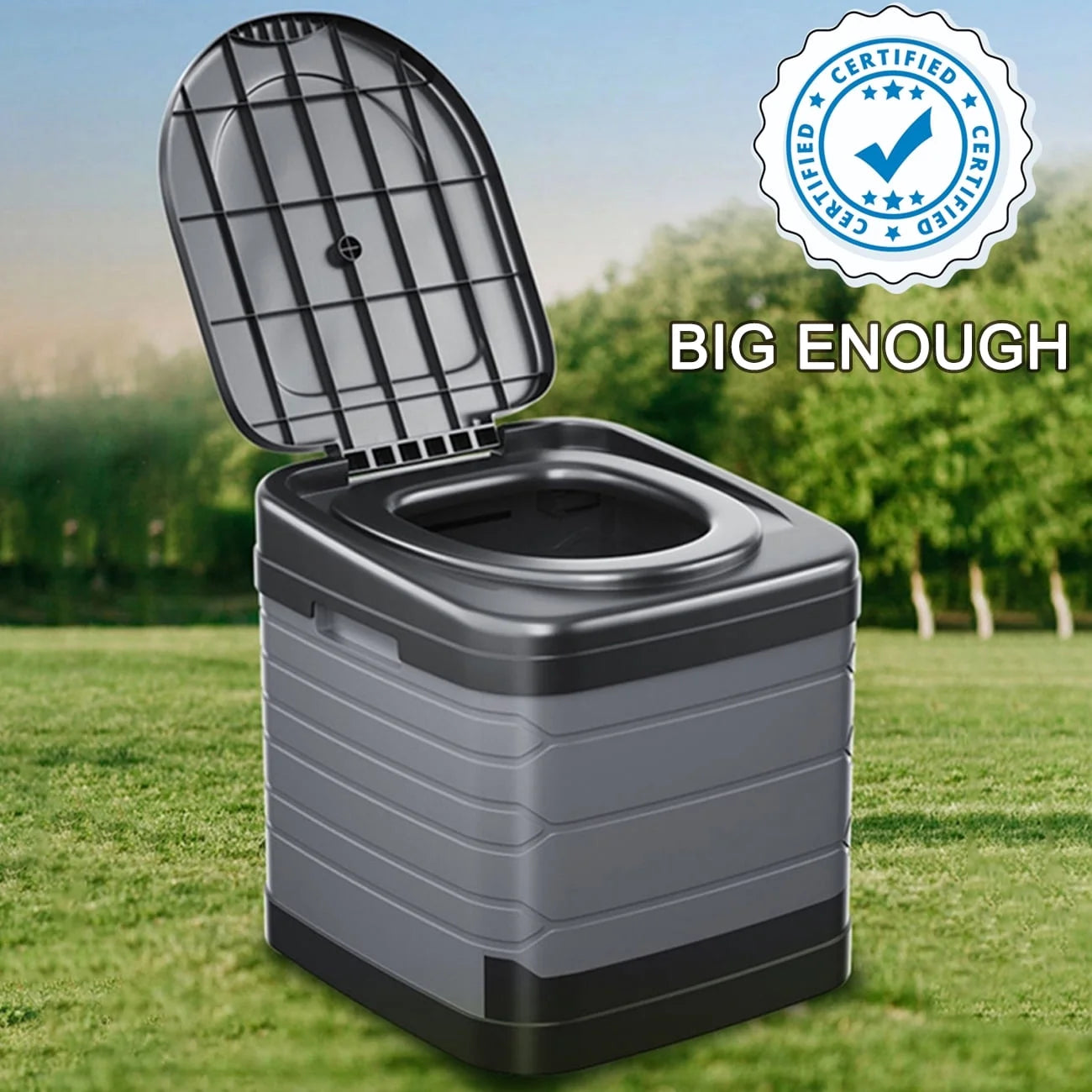 Portable Toilet for Camping 16.9-Inch, Outdoor Waterproof Travel Folding Toilet，Camping Potty for Home/Camping/Boat/Hiking/Long Trips/Beach Use