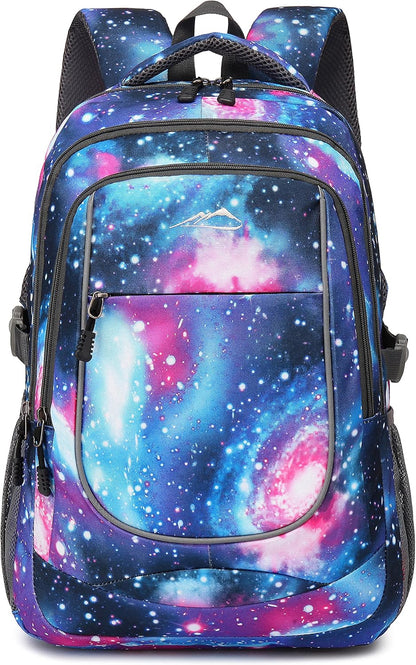 Proetrade Purple A Backpack - Stylish & Durable Bookbag for College, Travel & Hiking, Fits 15.6" Laptop, Multi-Compartment Design with Night Light & Reflective Details, Perfect Gift for Men & Women!