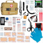 "Survivor's Choice Premium First Aid Kit - military-grade medical supplies in a water-resistant 600D case for emergencies and travel."
