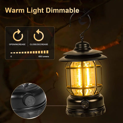 360° COB LED emergency lantern with USB-C charging. Provides 1000 lumens of bright light, weatherproof design, and compact portability for emergencies and outdoor adventures.
