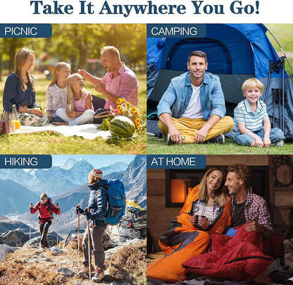 Lightweight Waterproof Sleeping Bags for All Ages - Ideal for 3-4 Season Camping, Hiking, and Backpacking (Dark Blue)