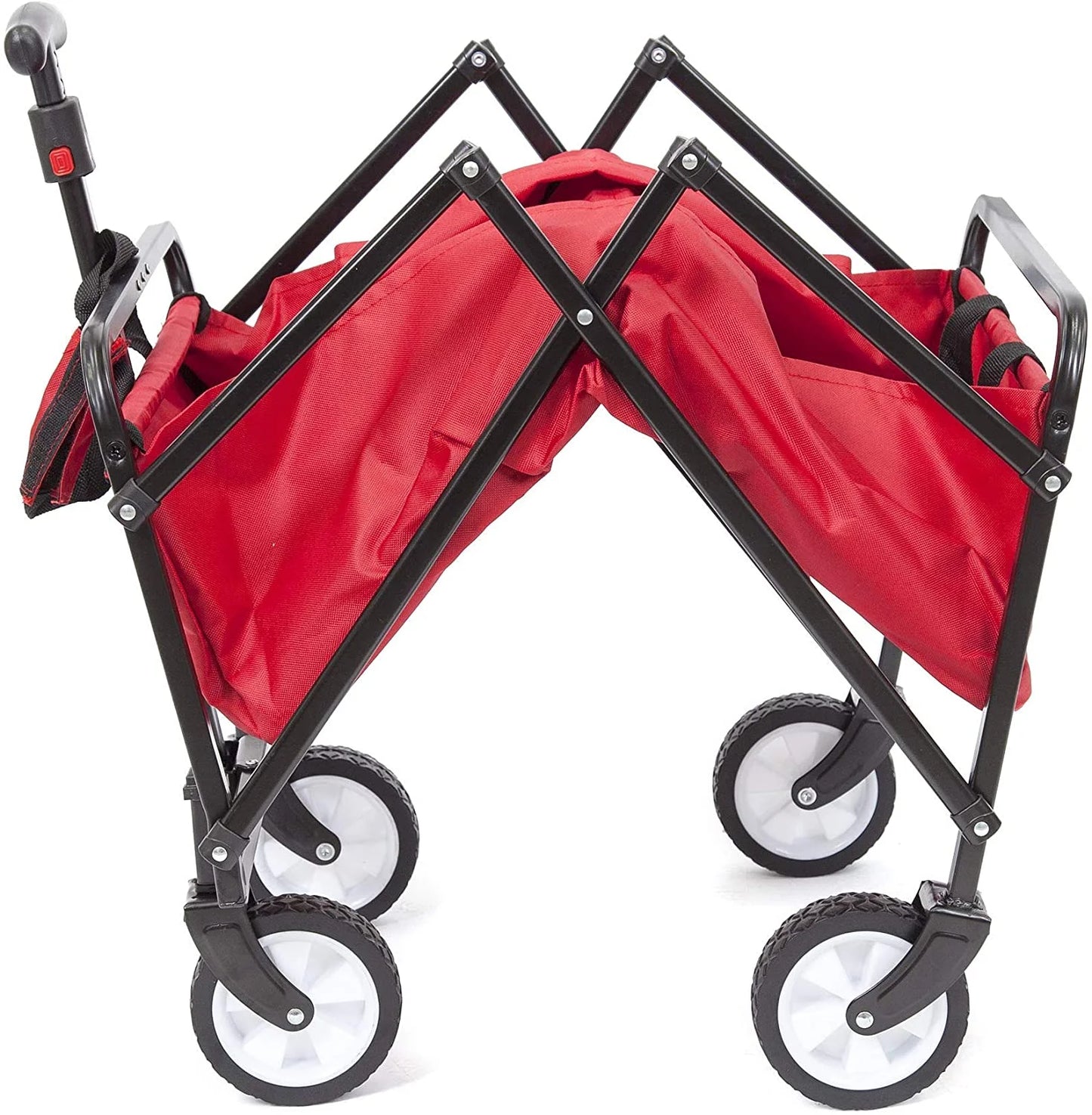 Collapsible Folding Wagon with Straps | Utility Cart, Portable, Lightweight, Fold Up, for Groceries, Laundry, Sports, Baseball, Softball, Fishing and Camping