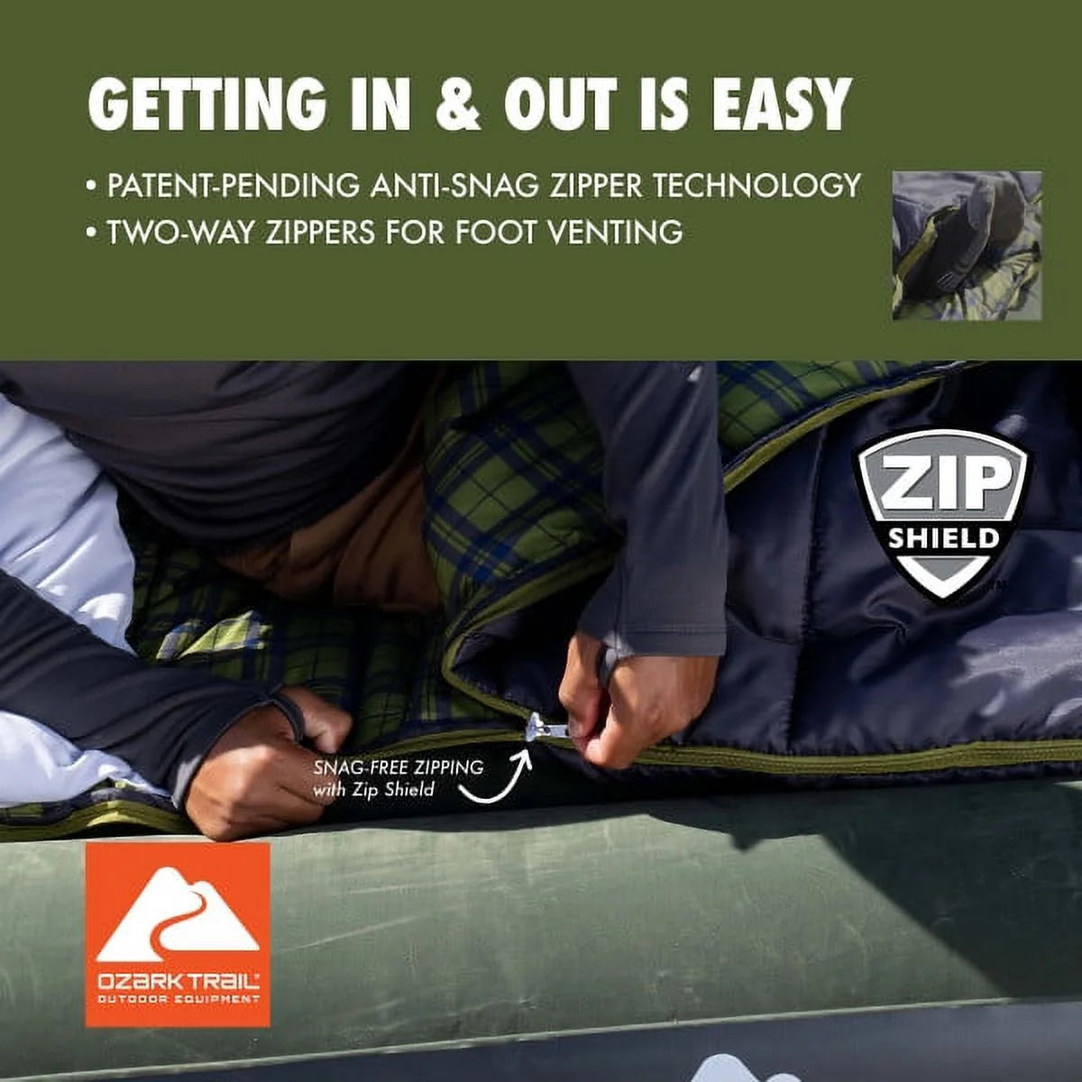 Stay Cozy with the  30F Oversized Cool Weather Sleeping Bag - 2 Pack Gray!