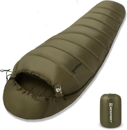Bessport Ultra-Warm Mummy Sleeping Bag - 15-45°F for Extreme Cold Weather, Perfect for Hiking and Outdoor Adventures! Washable & Cozy 3-4 Season Comfort for Adults