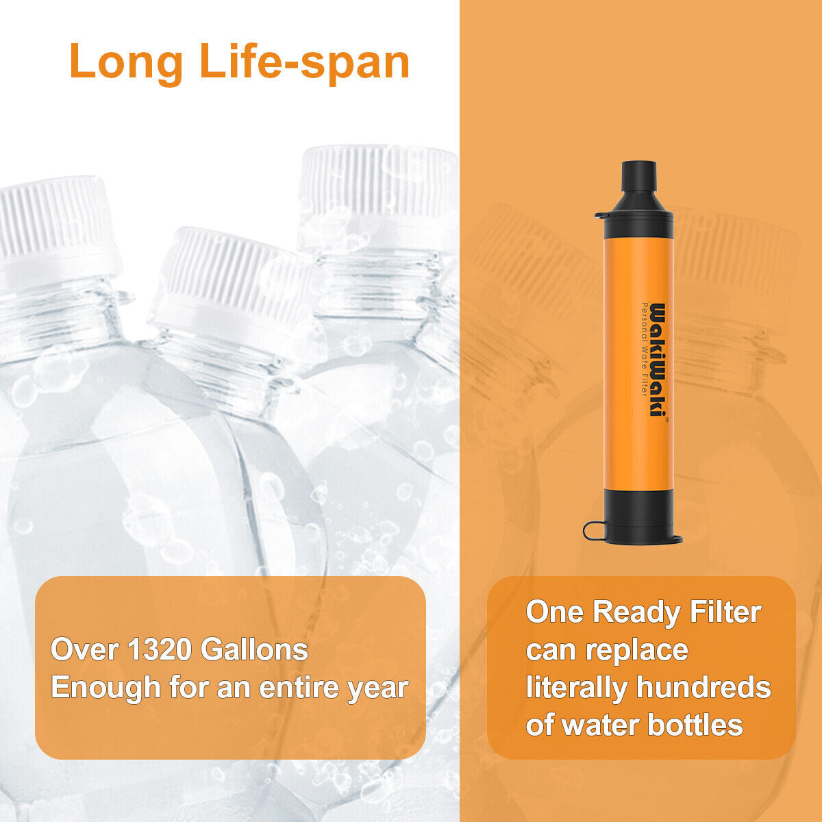 "Survival Water Straw 2-Pack - military-grade portable filtration system for camping and emergencies."

