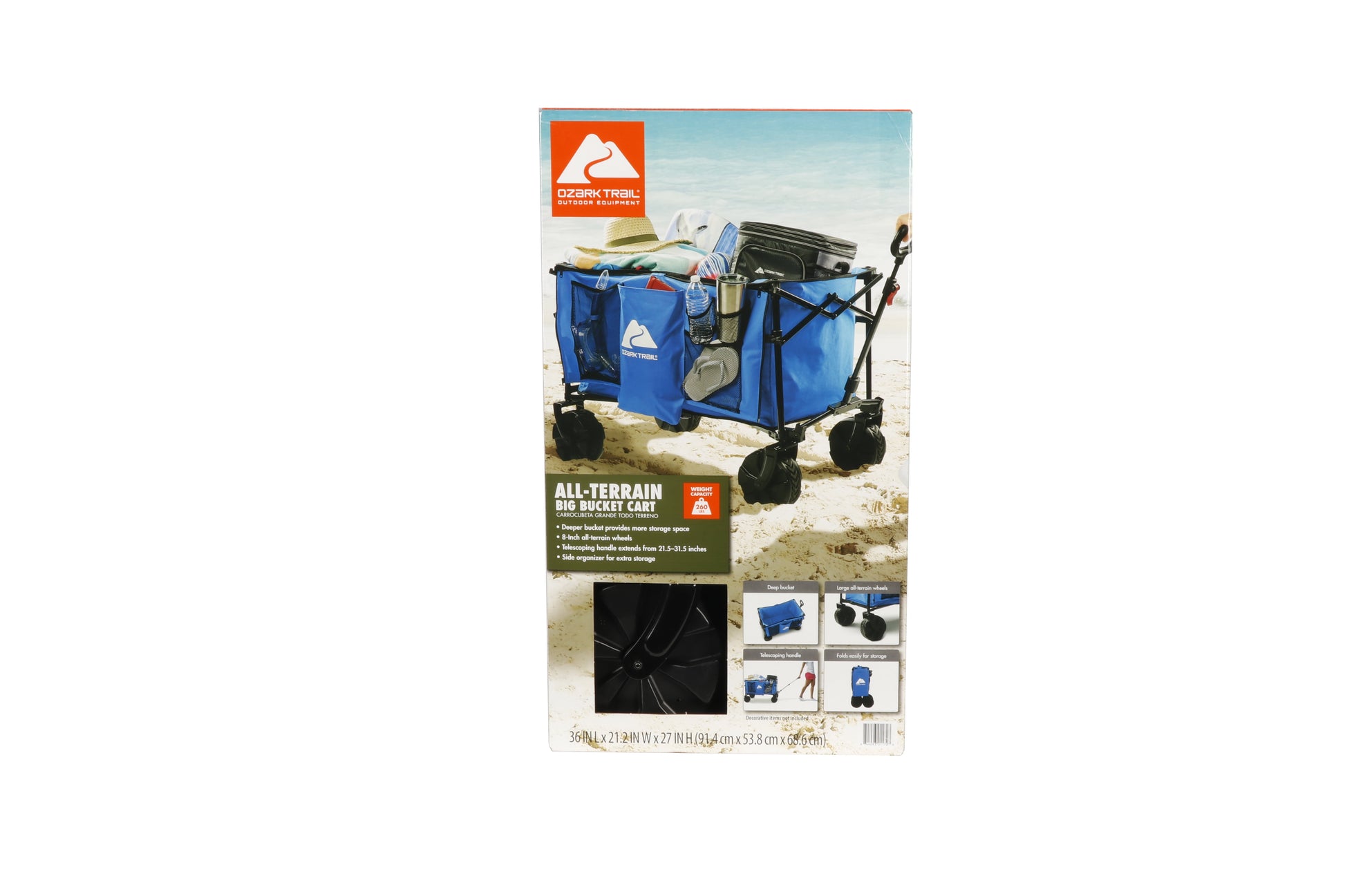 All-Terrain Big Bucket Cart Wagon, Height 27", Blue