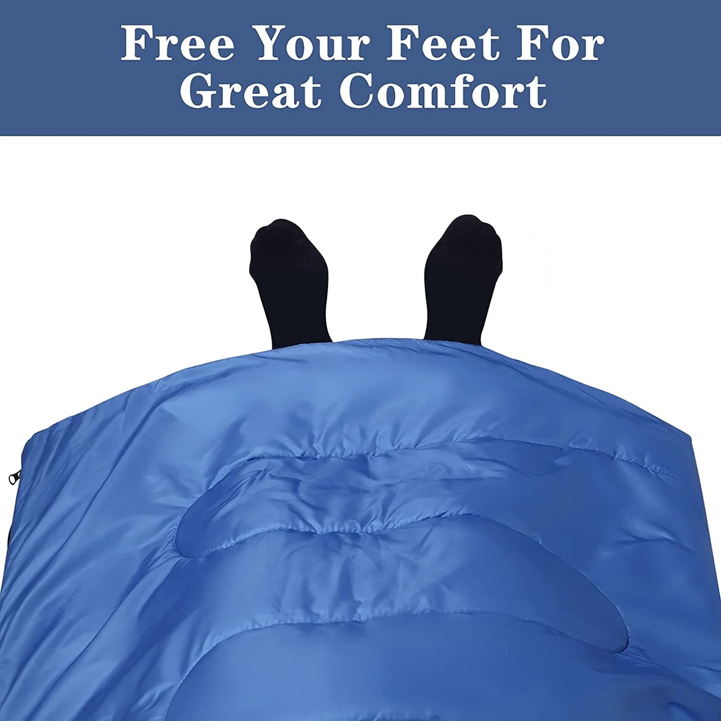 Lightweight Waterproof Sleeping Bags for All Ages - Ideal for 3-4 Season Camping, Hiking, and Backpacking (Dark Blue)