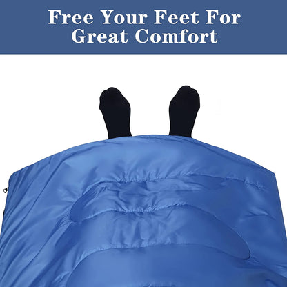 Lightweight Waterproof Sleeping Bags for All Ages - Ideal for 3-4 Season Camping, Hiking, and Backpacking (Dark Blue)