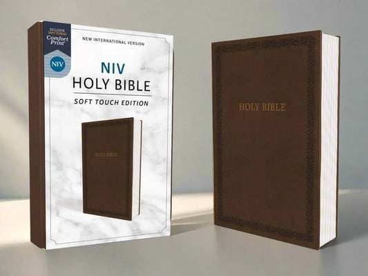 NIV Holy Bible Soft Touch Imitation Leather Edition in Brown - Comfort Print Hardcover